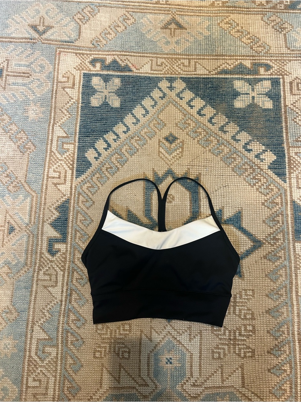 Z Supply Black and White Contrast Racerback Sports Bralette